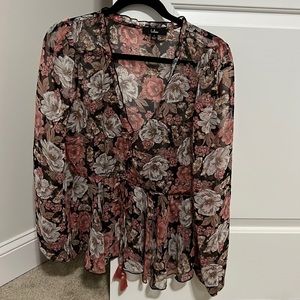 Floral see through lulus top